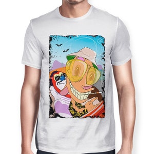 Ren and Stimpy x Fear and Loathing in Las Vegas T-Shirt, 100% Cotton Shirt, Men's Women's All Sizes (mw-108)