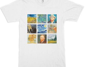 Vincent van Gogh Famous Paintings T-Shirt, Men's Women's All Sizes (mw-298)
