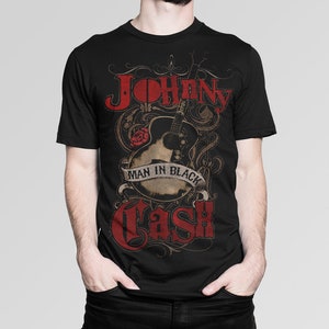 Johnny Cash The Man in Black Vintage T-Shirt, 100% Cotton Shirt, Men&#39;s Women&#39;s All Sizes (mw-149)