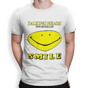 Talking Heads Psycho Killer Smile T-Shirt, 100% Cotton Shirt, Men&#39;s Women&#39;s All Sizes (mw-119)