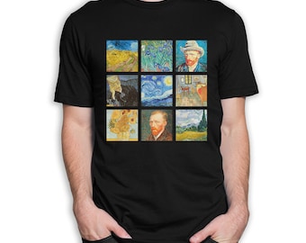 T-shirt Vincent van Gogh-schilderijen, heren, dames, alle maten (mw-280)