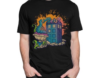 Police Box and Caterpillar T-Shirt, Alice in Wonderland Shirt, Men's Women's All Sizes (mw-147)