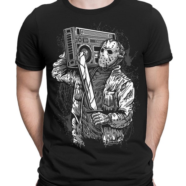 Jason Voorhees avec un t-shirt Boombox, un t-shirt Friday the 13th, toutes les tailles pour homme et femme (mw-242)