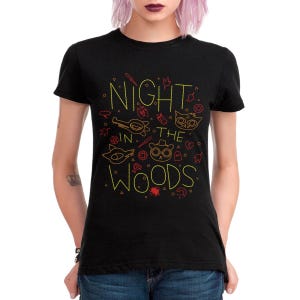 Night in the Woods Black T-Shirt, 100% Cotton Shirt, Men&#39;s Women&#39;s All Sizes (mw-111)