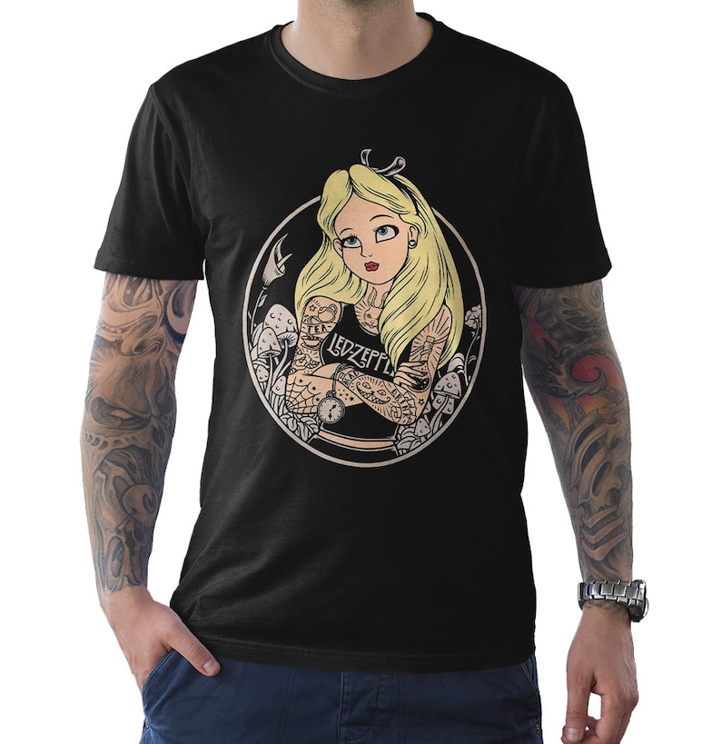 Alice in Wonderland Rock and Roll T-shirt Men's | Etsy