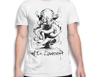 Camiseta de H. P. Lovecraft con el tema de los Mitos de Cthulhu, para hombre y mujer, todas las tallas (mw-296)