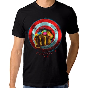 Thanos Break Captain America&#39;s Shield T-Shirt, Avengers Infinity War Shirt, Men&#39;s Women&#39;s All Sizes (mw-361)