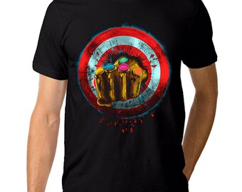Tanos Break Captain America's Shield T-Shirt, Avengers Infinity War Shirt (mw-361)