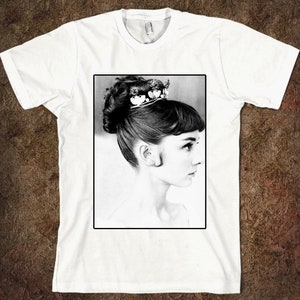 Audrey Hepburn White T-Shirt, 100% Cotton Tee, Men&#39;s Women&#39;s All Sizes (mw-142)