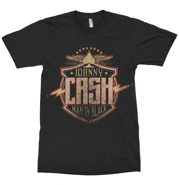 Johnny Cash the Man in Black T-shirt, 100% Cotton Tee, Men's