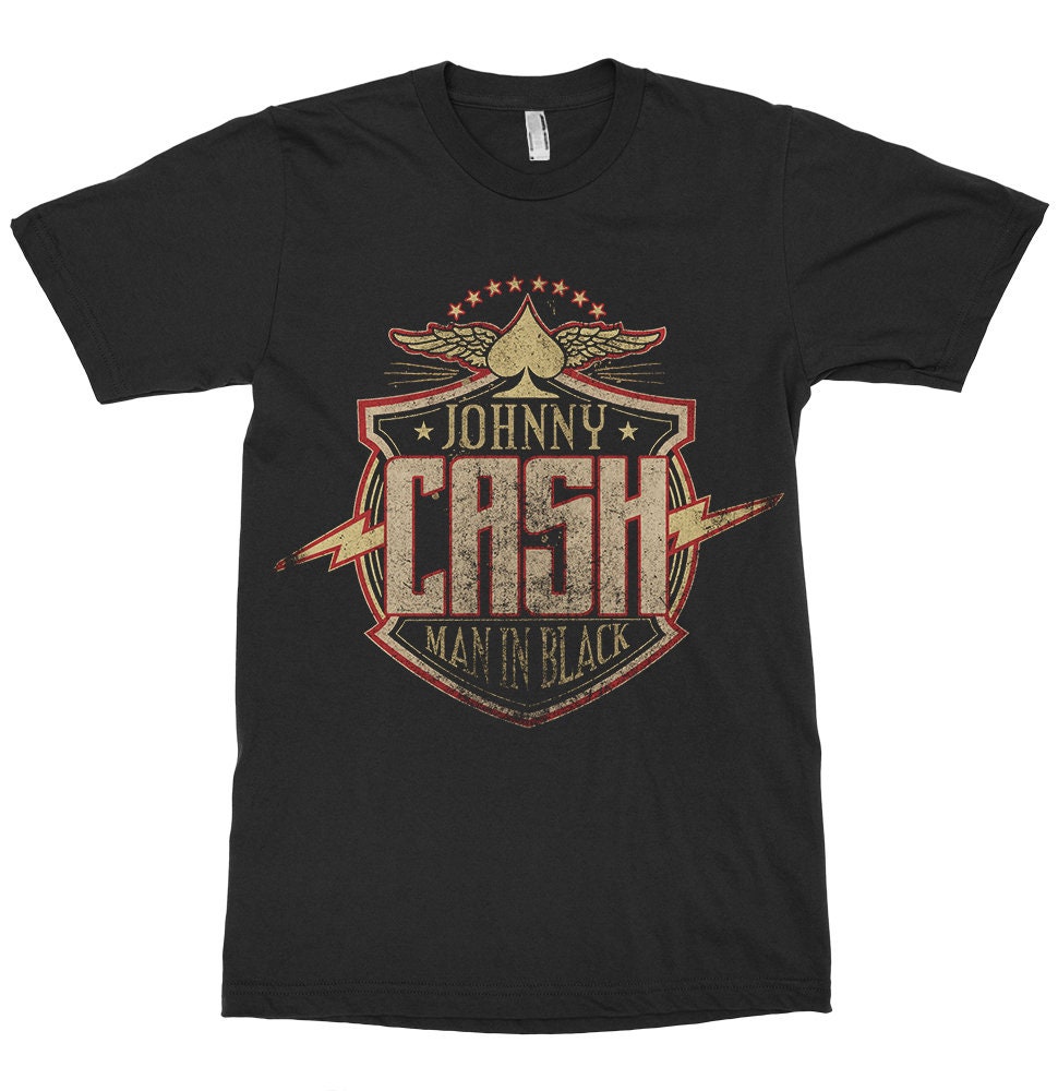 Johnny Cash the Man in Black T-shirt, 100% Cotton Tee, Men's
