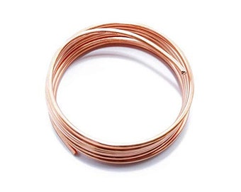Solid Bare Copper Wire Round, Bright, Dead Soft, Half Hard 10 Feet, Choose from 10, 12, 14, 16, 18, 20, 22, 24, 26, 28, 30 Gauge