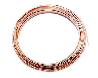 Solid Bare Copper Wire Half Round, Bright, Half Hard 25 FT, Choose from 12, 14, 16, 18 Gauge