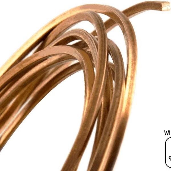 50 FT Solid Bare Copper Wire Square, Bright, Half Hard, Choose from 14, 16, 18, 20, 22 Gauge