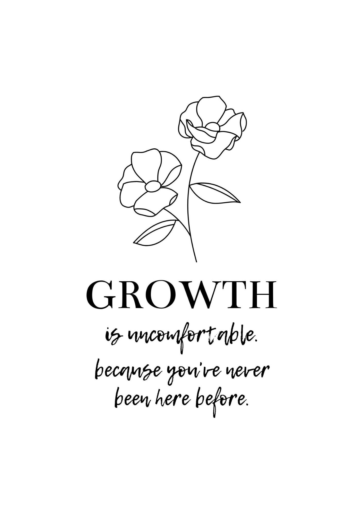 Wall art Printable print Inspirational quote Print with flower Etsy