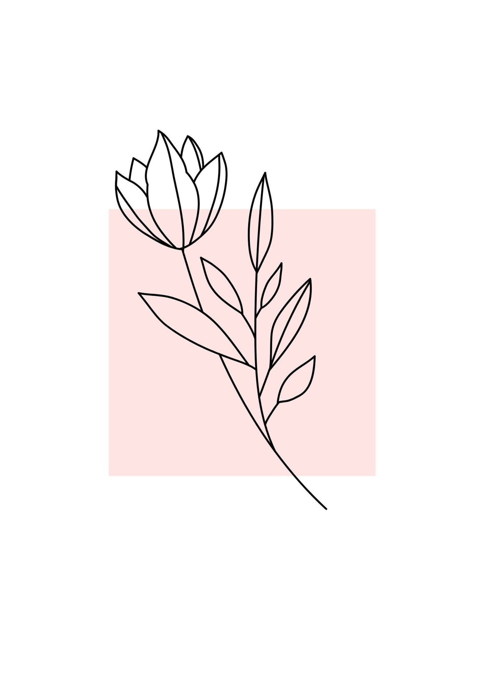 Set of three flowers prints Instant download Abstract shapes Etsy