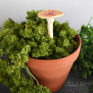 Ceramic Mushroom Amanita Plant Stake Handmade Decor Gifts