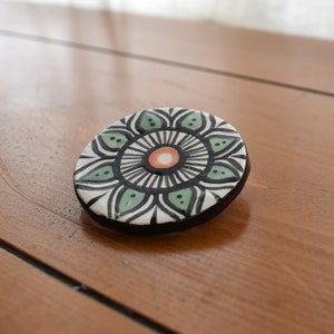 Tribal Mandala Ceramic Pin