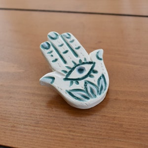 Hamsa Hand Ceramic Pin