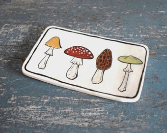 Ceramic Mushroom Illustration Magnet Home Decor Handmade Clay Magnet Gifts