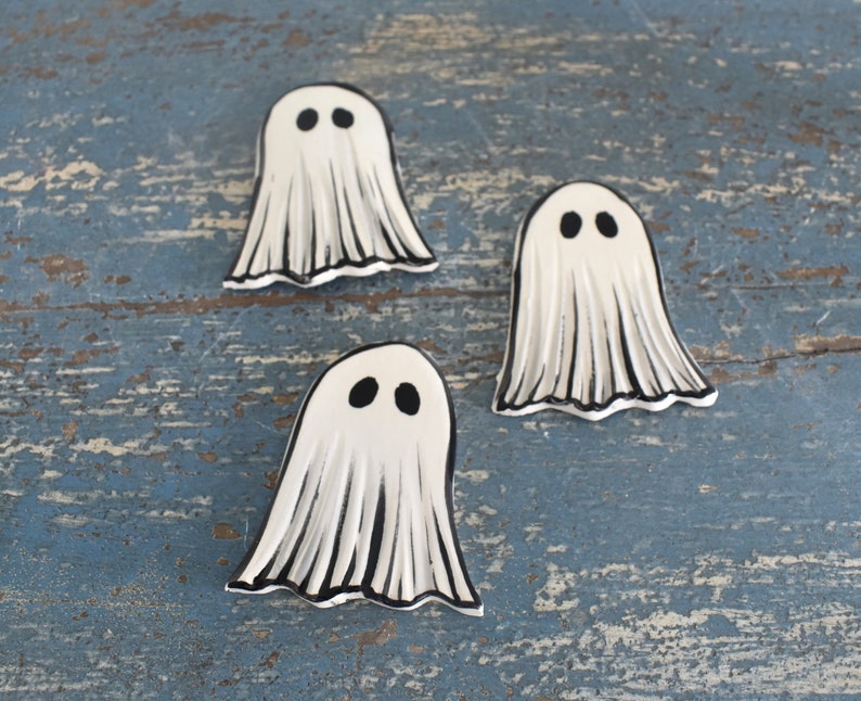 Doodle Sheet Ghost Ceramic Magnet image 1