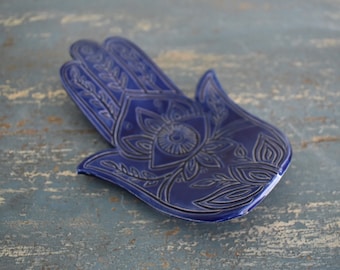 Blue Hamsa Ceramic Palo Santo Burner