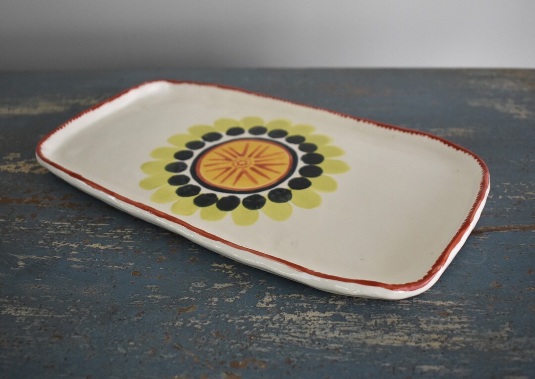Ceramic Cheese Plate Handmade Gift Boho Mediterranean Decor Etsy