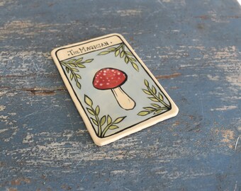 Ceramic Mushroom Tarot Card Wall Decor