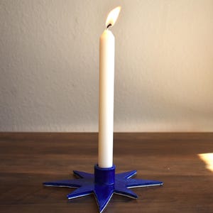 Ceramic Atomic Star Candlestick Holder Handmade Ceramic Gift Home Decor Unique Speckled Pottery