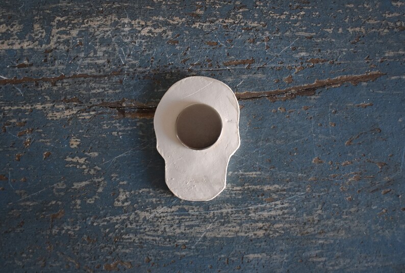 Groovy Ceramic Skull Magnet Handmade Gifts Home Decor Groovy Decor image 4