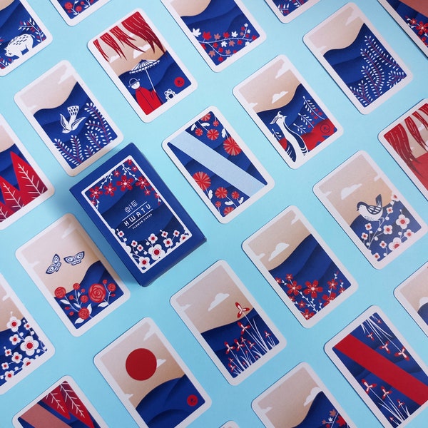 HWATU flower cards -  korean traditional playing cards | hwatoo | korean culture | tarot | gostop | godori | game | handmade