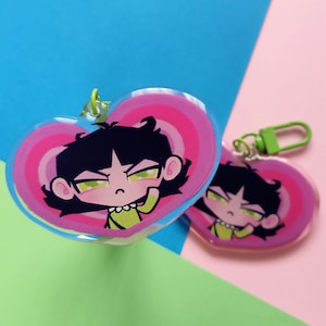 Buttercup Sleepy keychain - powerpuff girls charm | 90s cartoon | fanart | cactus