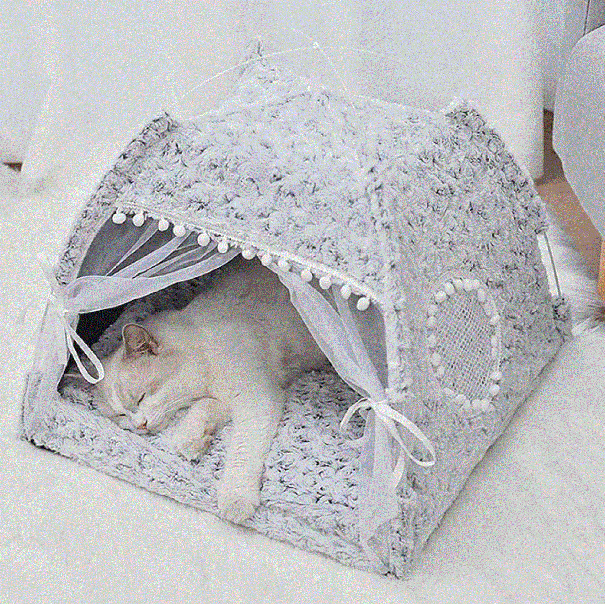 Tent Cat Bed Luxury Cat Bed Cat Soft Cave Bed Soft Pet Etsy