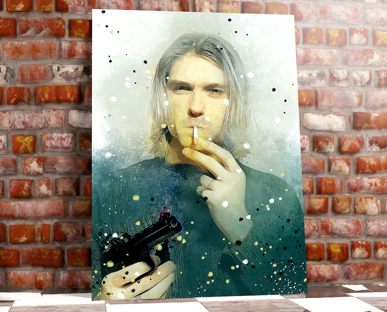 Kurt Cobain Nirvana Iconic Art Print Box Framed Picture Wall Hanging