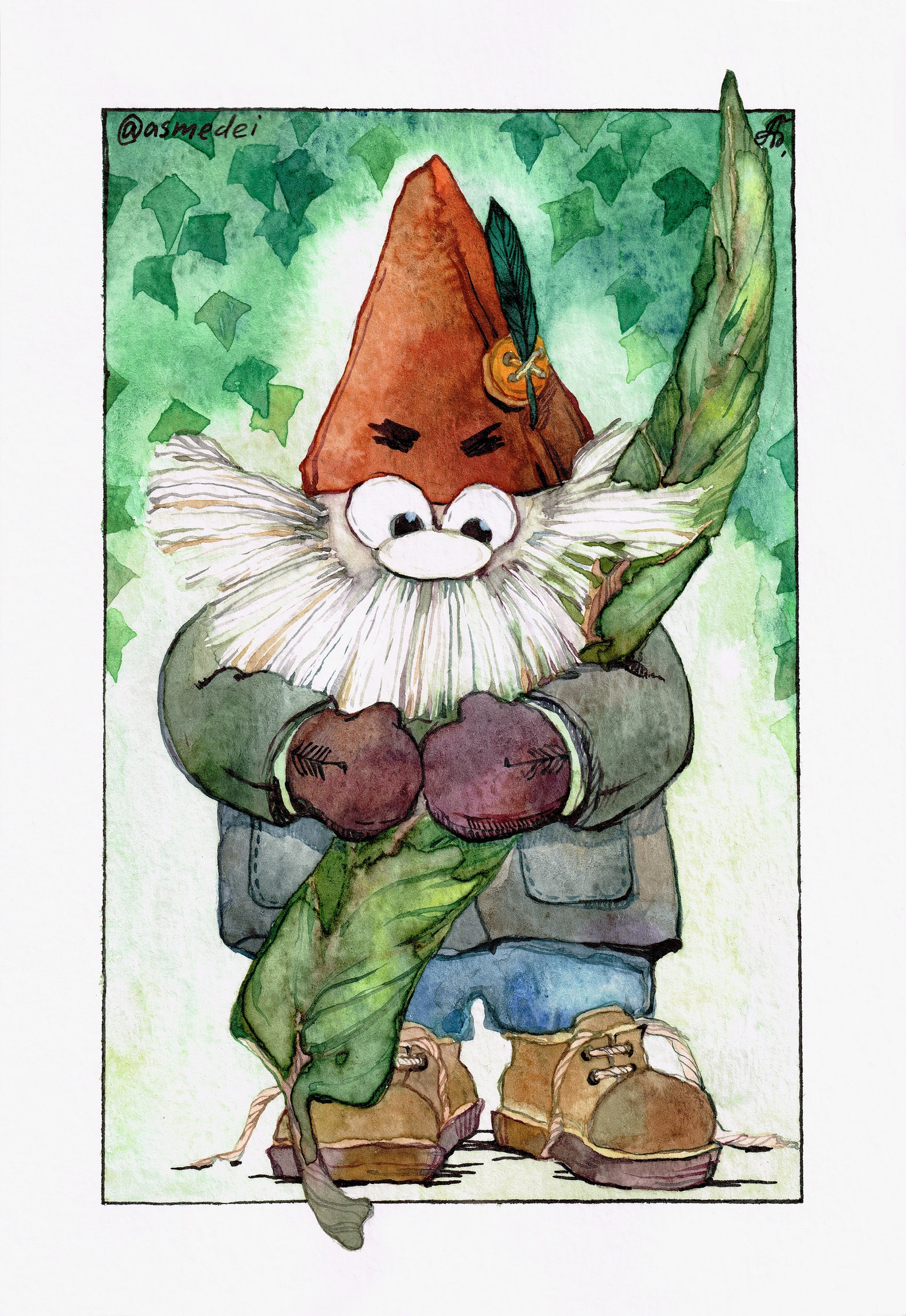 Fairy Tale Gnome Poster Kids room Art. Magic Funny Cartoon Etsy