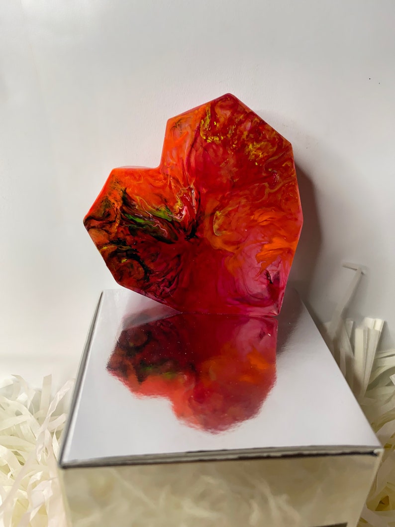 Love Chasm Resin Heart handmade ring stand