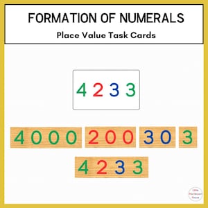 Tarjetas de matemáticas Montessori: Números del sistema decimal (Descargar PDF)