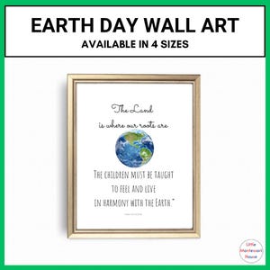 Arte mural educativo del DÍA DE LA TIERRA, cita Montessori, póster para el aula, arte mural para habitación de niños en 4 tamaños