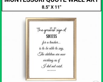 Montessori Quote Wall Art: Educational Poster (Digital Download)