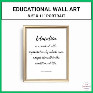 Montessori Quotes Classroom Wall Art, Printable Educational Poster, Kids Room Wall Art