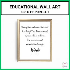 Affiche de la classe, art mural citations Montessori, affiche éducative imprimable, art mural pour chambre d'enfant