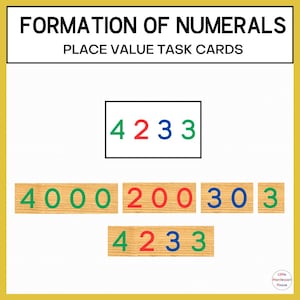 56 MONTESSORI MATEMÁTICAS Formación de números Tarjetas de tareas Operaciones matemáticas Imprimibles Descarga instantánea