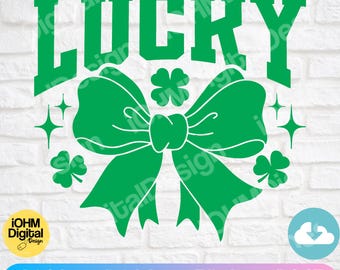 Lucky Shamrock Bow SVG: file di taglio per il giorno di San Patrizio (download digitale)