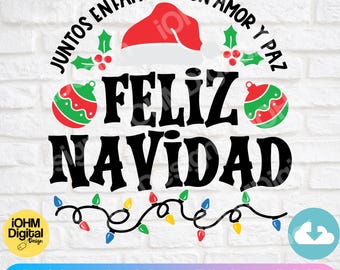 Feliz Navidad SVG: Spanish Christmas Shirt Design (Digital Download)