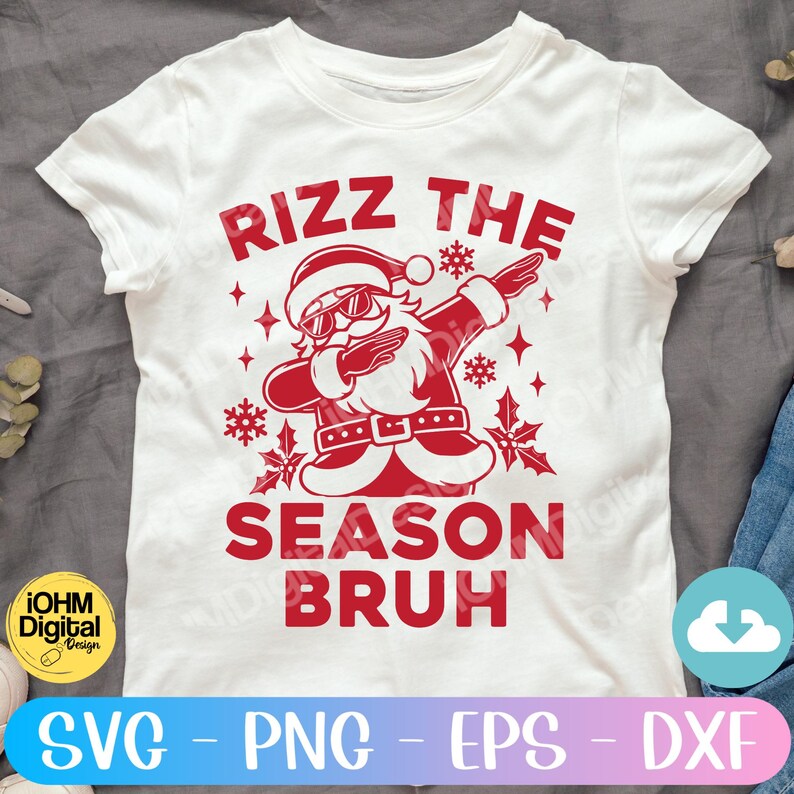 Snata Rizz Rizz the Season Bruh SVG | Trendy Santa Dabbing SVG | Merry Rizzmas Cut ...