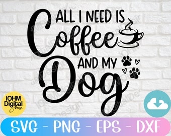 Coffee and Dog SVG: Fur Mom Shirt, Cricut Silhouette Files (Digital Download)