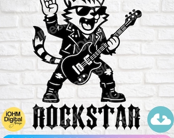 Wildcat Rockstar avec guitare SVG | Chemise de concert rock and roll (téléchargement numérique)