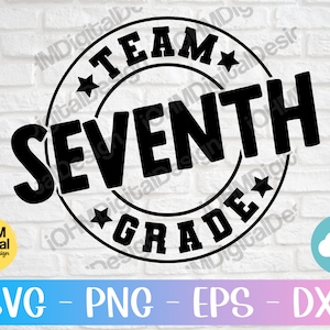 Archivo SVG de regreso a clases (descarga digital) para el equipo de séptimo grado
