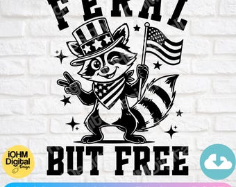 Escuadrón de zarigüeyas salvajes pero libres SVG: Diseño divertido del 4 de julio (Descarga digital)