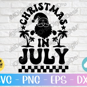 Weihnachten im Juli SVG: Beach Santa, Summer Vibes (Digitaler Download)